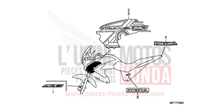 MARK for TRANSALP ABS CARNELIAN RED METALLIC (R296) from 2008